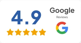 Google Reviews rating of 4.9 stars for Trusted Painters LLC, highlighting customer satisfaction and quality painting services in Rockford, IL.